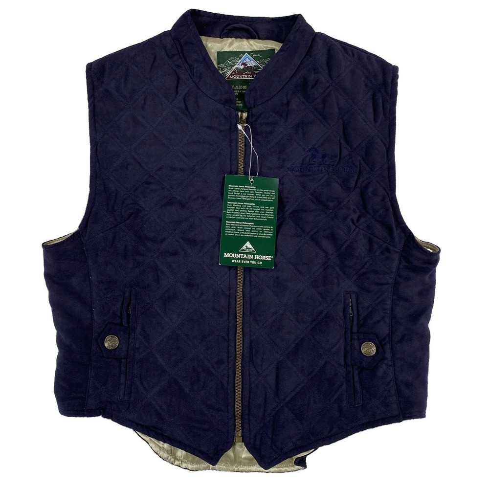 Mountain Horse Discipline Vest Women's Large Navy Blue Quilted NWT